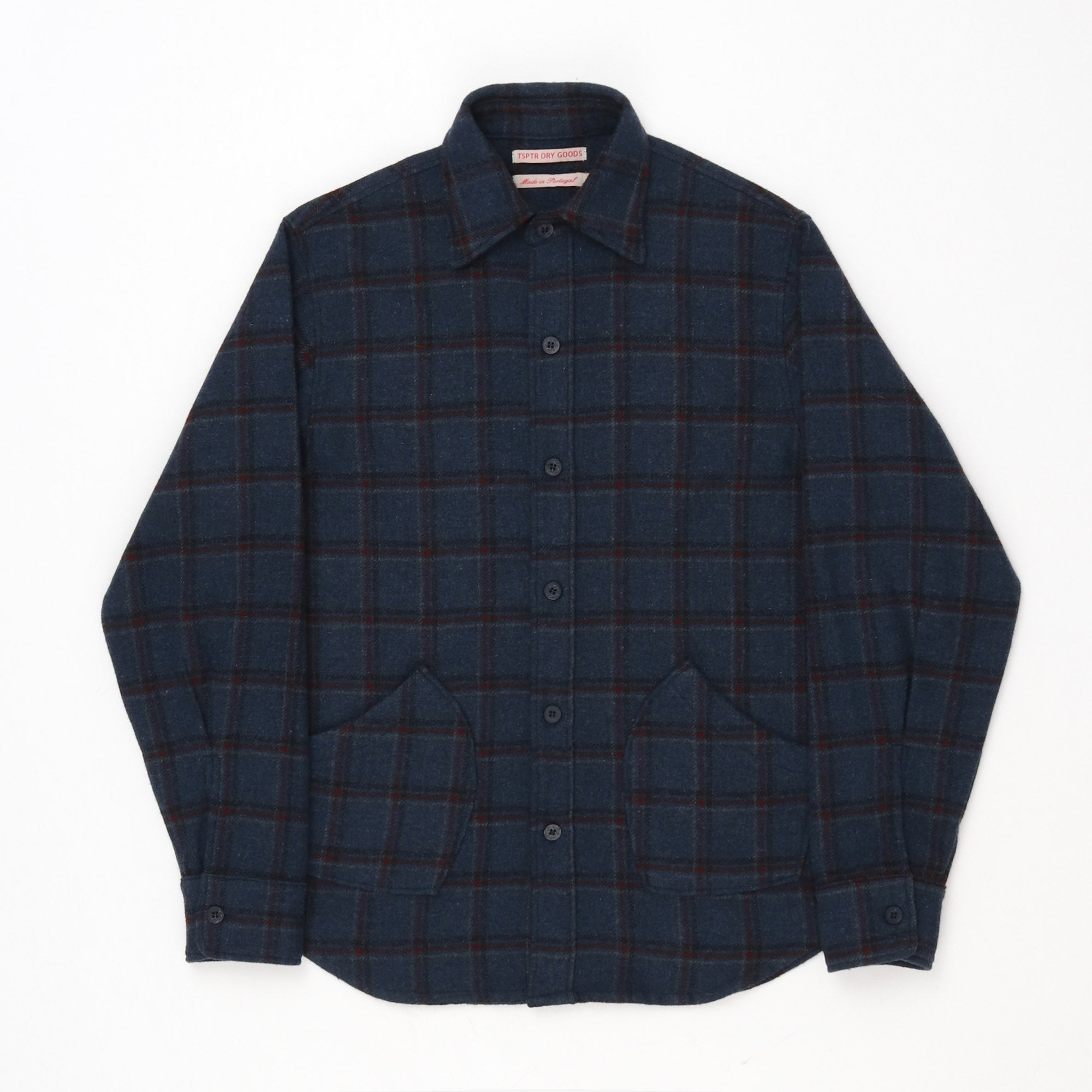 Check Wool Flannel Overshirt