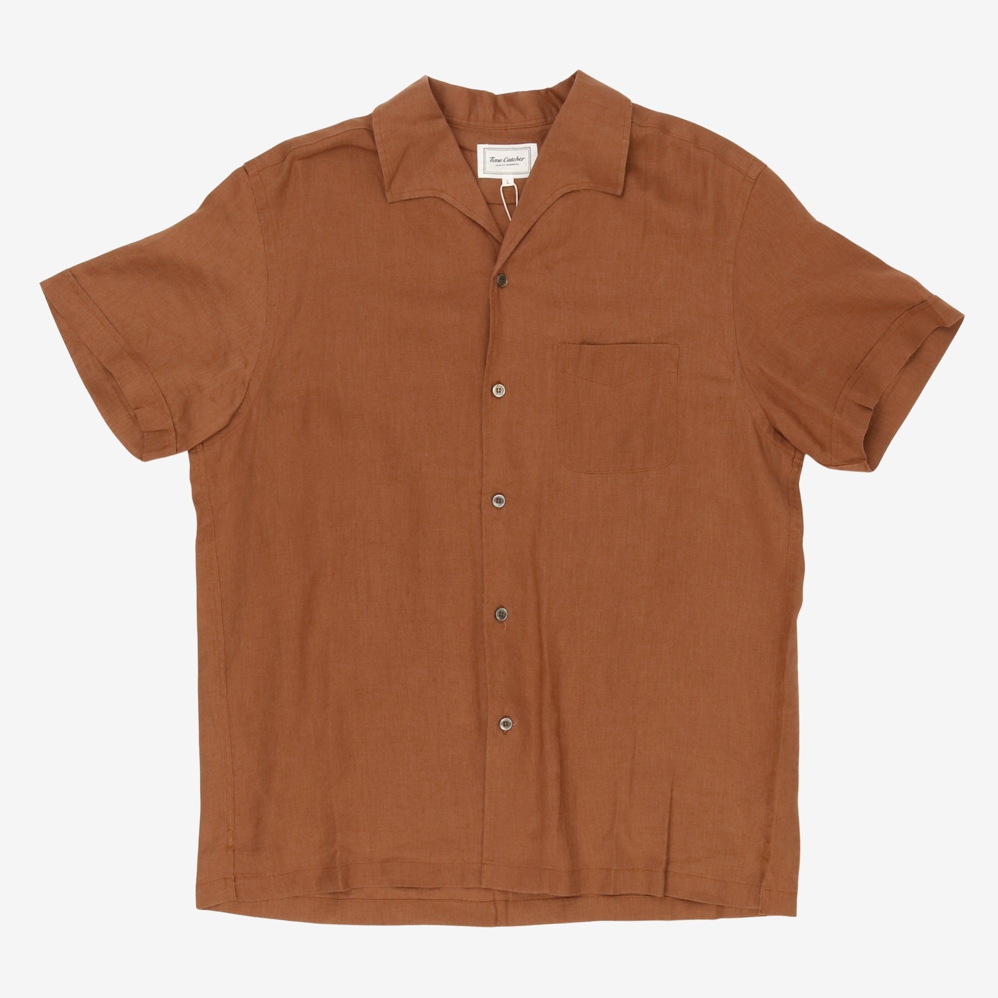 SS Open Collar Linen Shirt