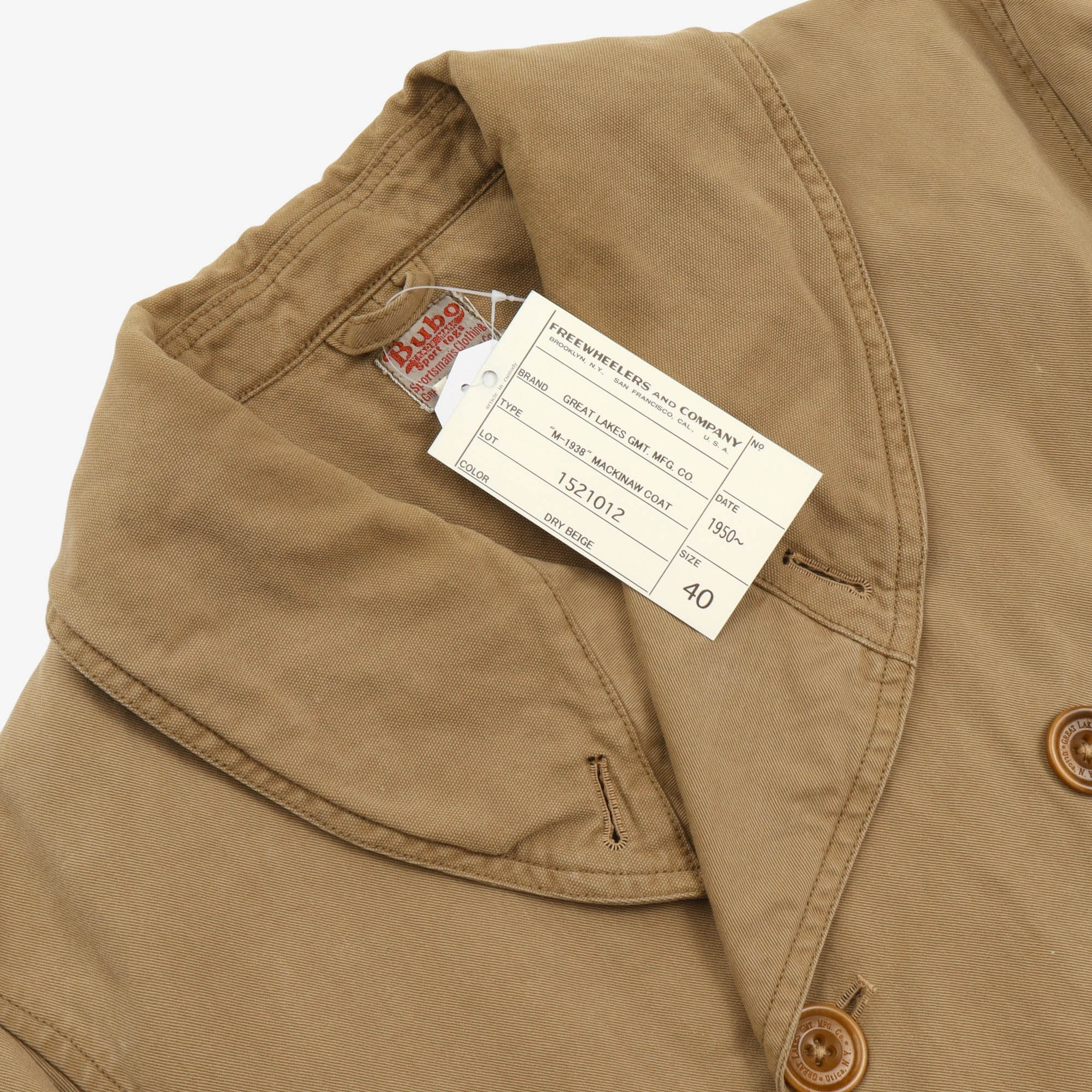 Great Lakes GMT MFG M-1938 Mackinaw Coat