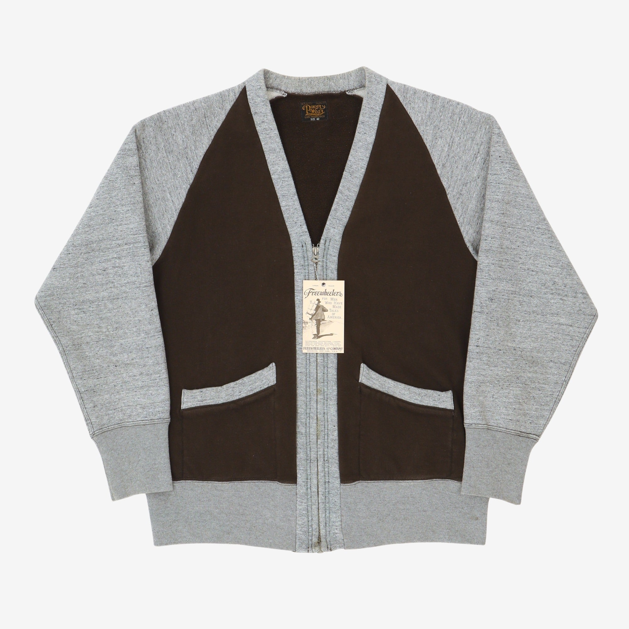 Power Wear Two Tone Zip Front Cardigan