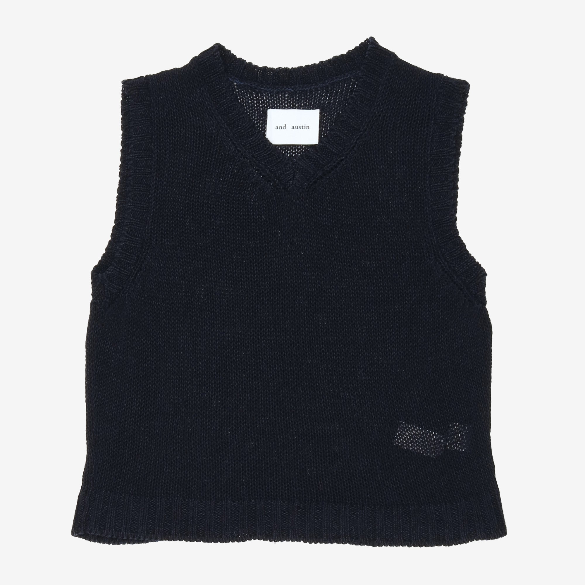 Linen Blend Knit Vest