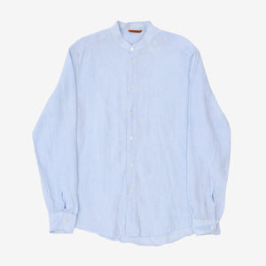 Collarless Linen Shirt