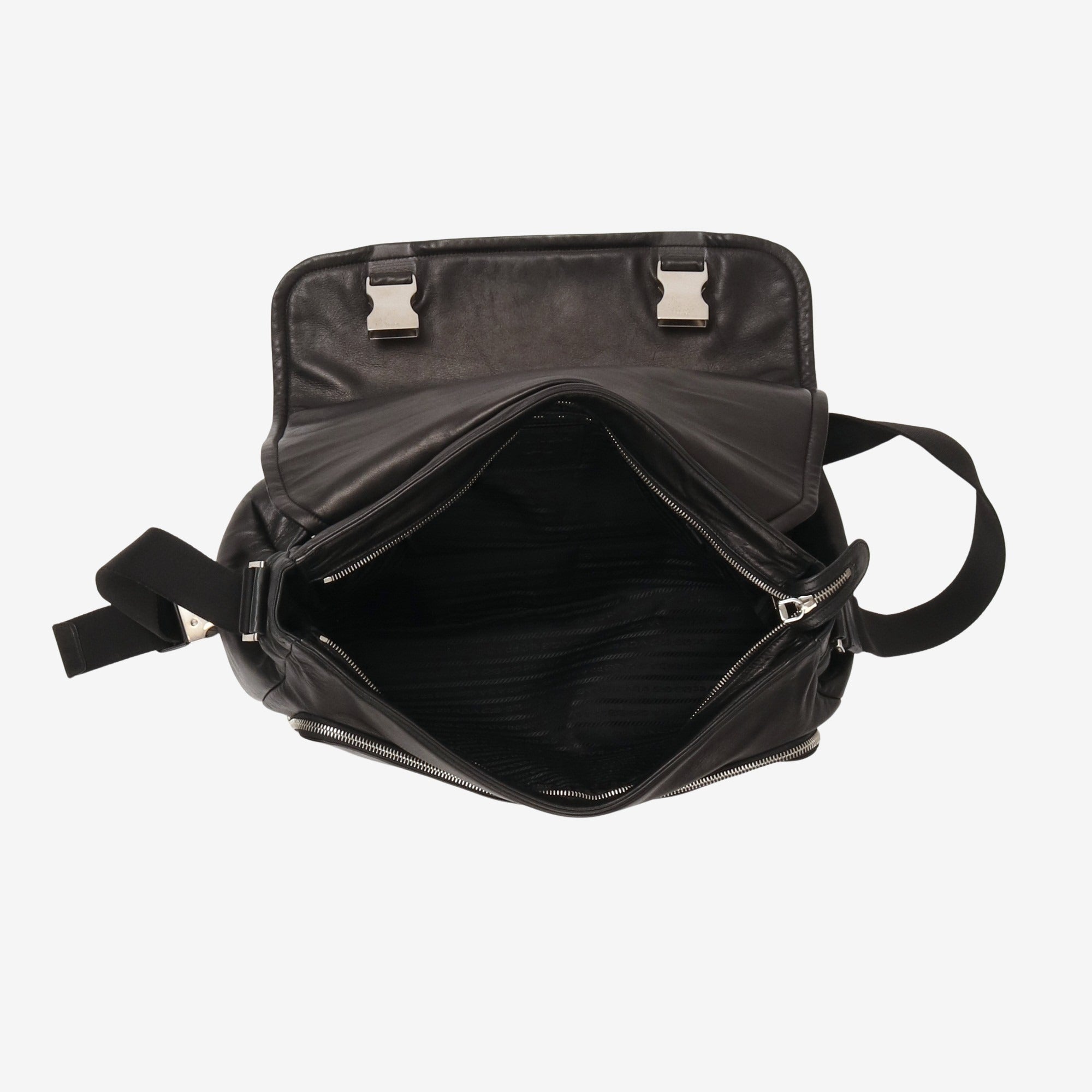 Leather Clip Shoulder Bag