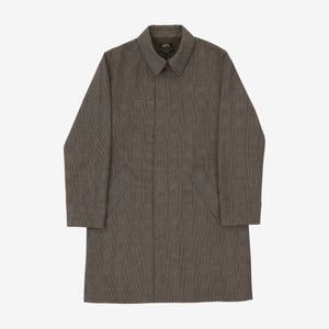 Check Wool Blend Overcoat