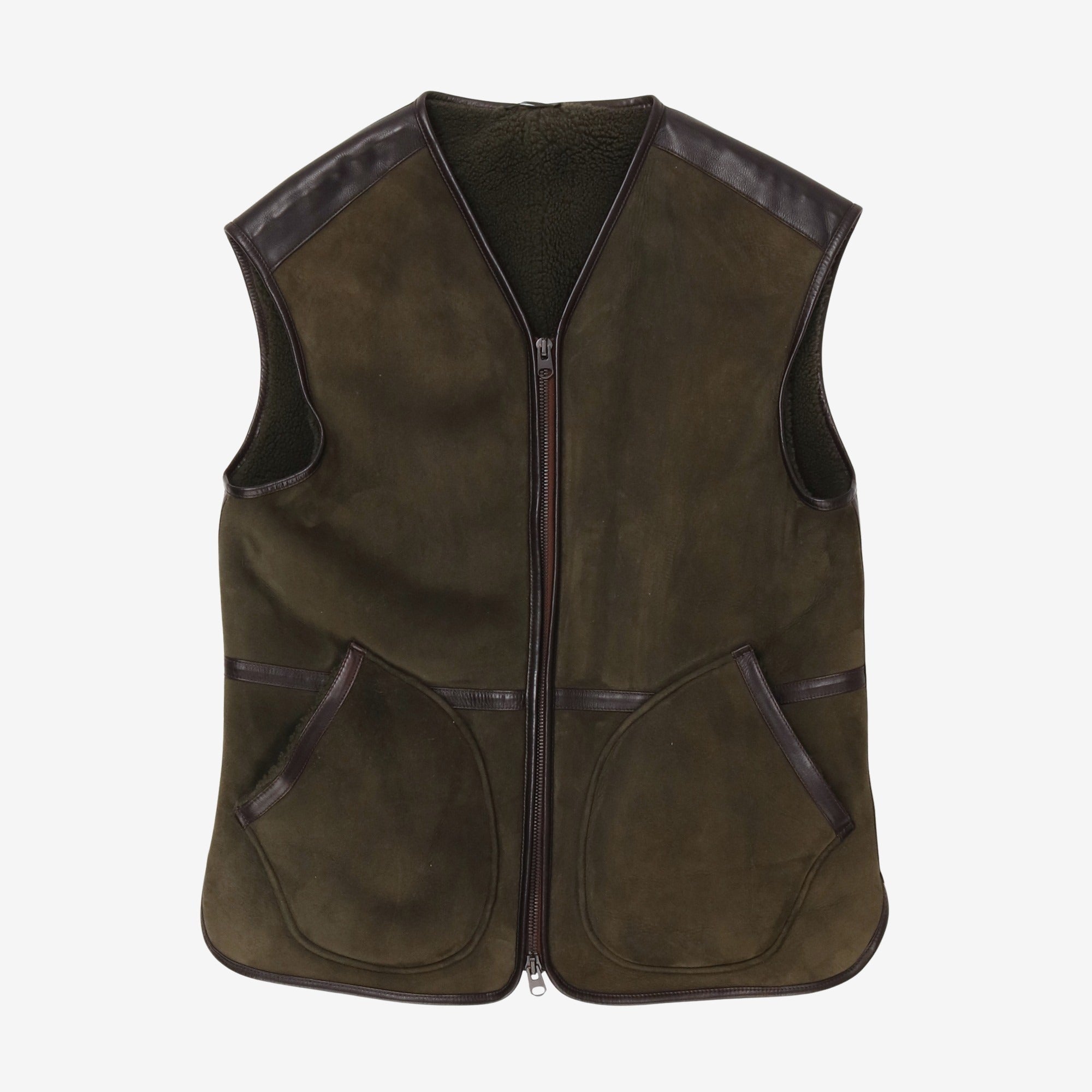 Suede Shearling Vest