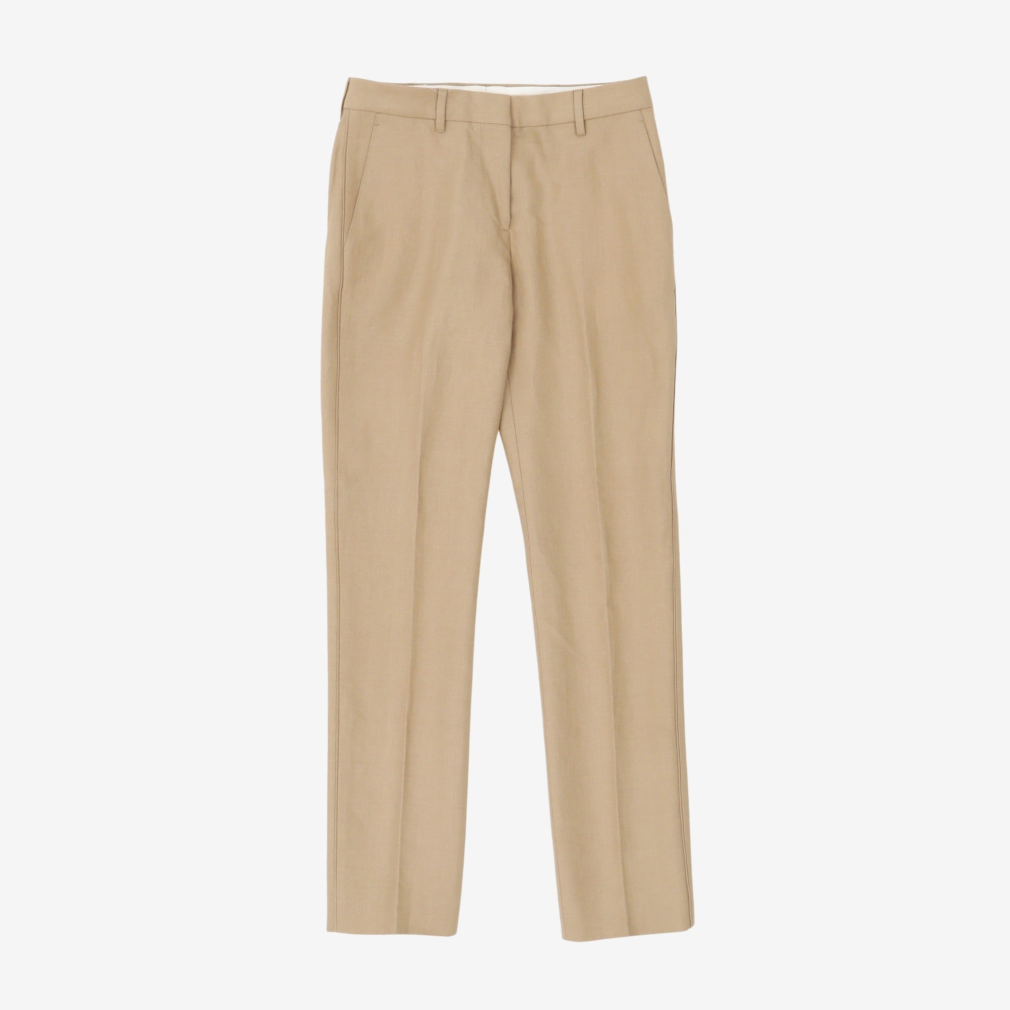 Women's High-Waist Cotton Pleated Trousers (30W x 31.5L)