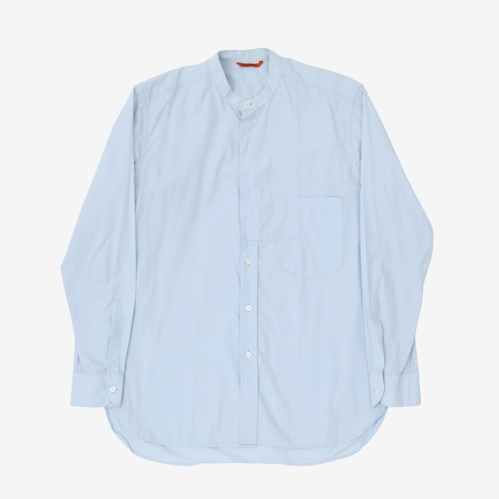 Collarless Patch Shirt