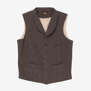 1920s French Salt & Pepper Striped Chambray Vest