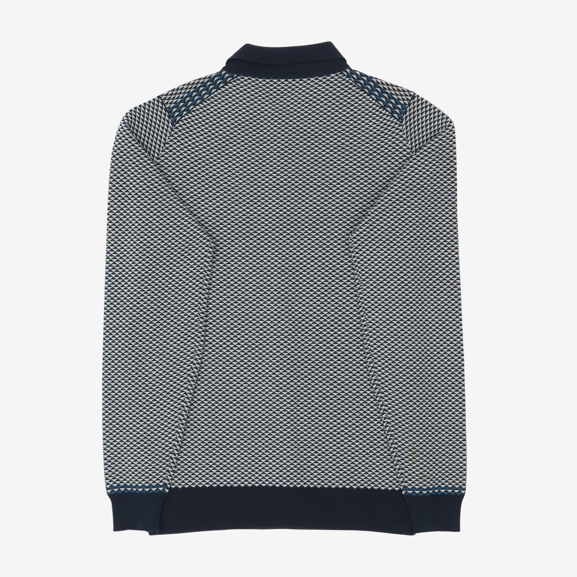 Jacquard Knit Polo Cardigan