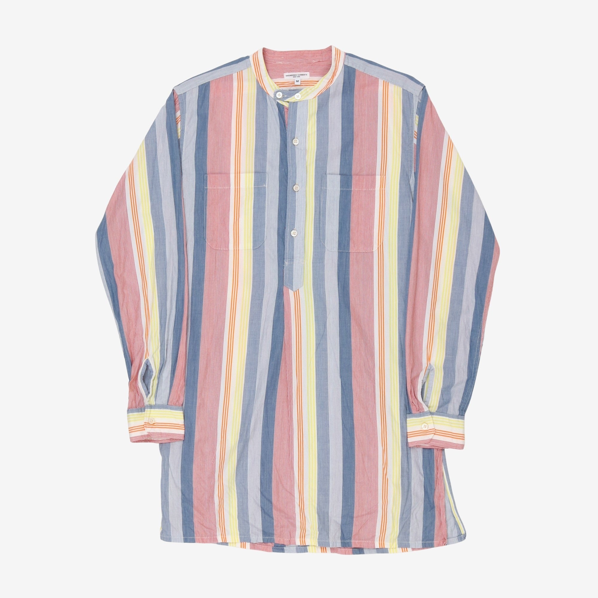 Band Collar Stripe Shirt