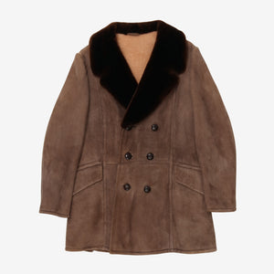 1970s Shearling Lined Suede DB Overcoat