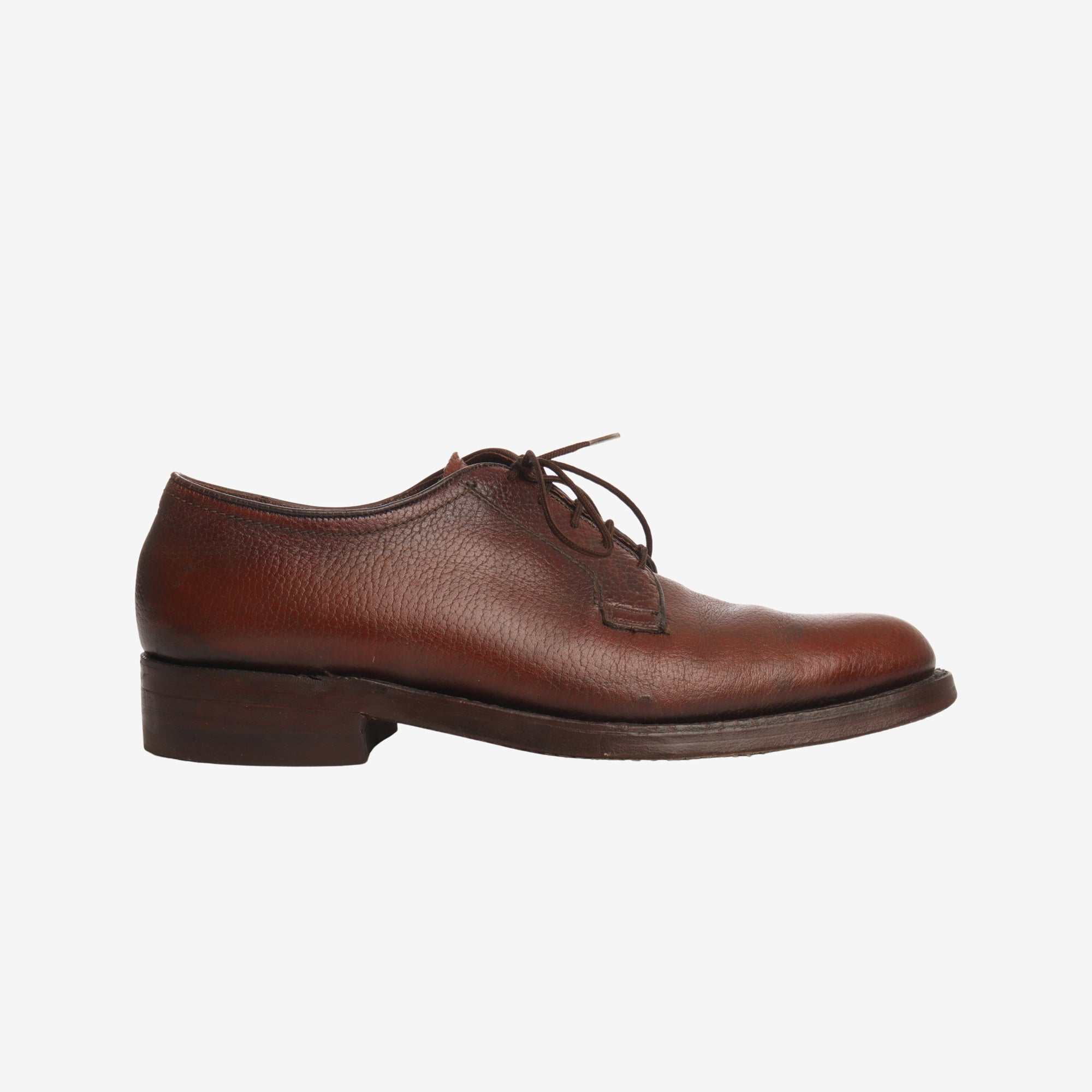 Grained Leather Plain Toe Blucher