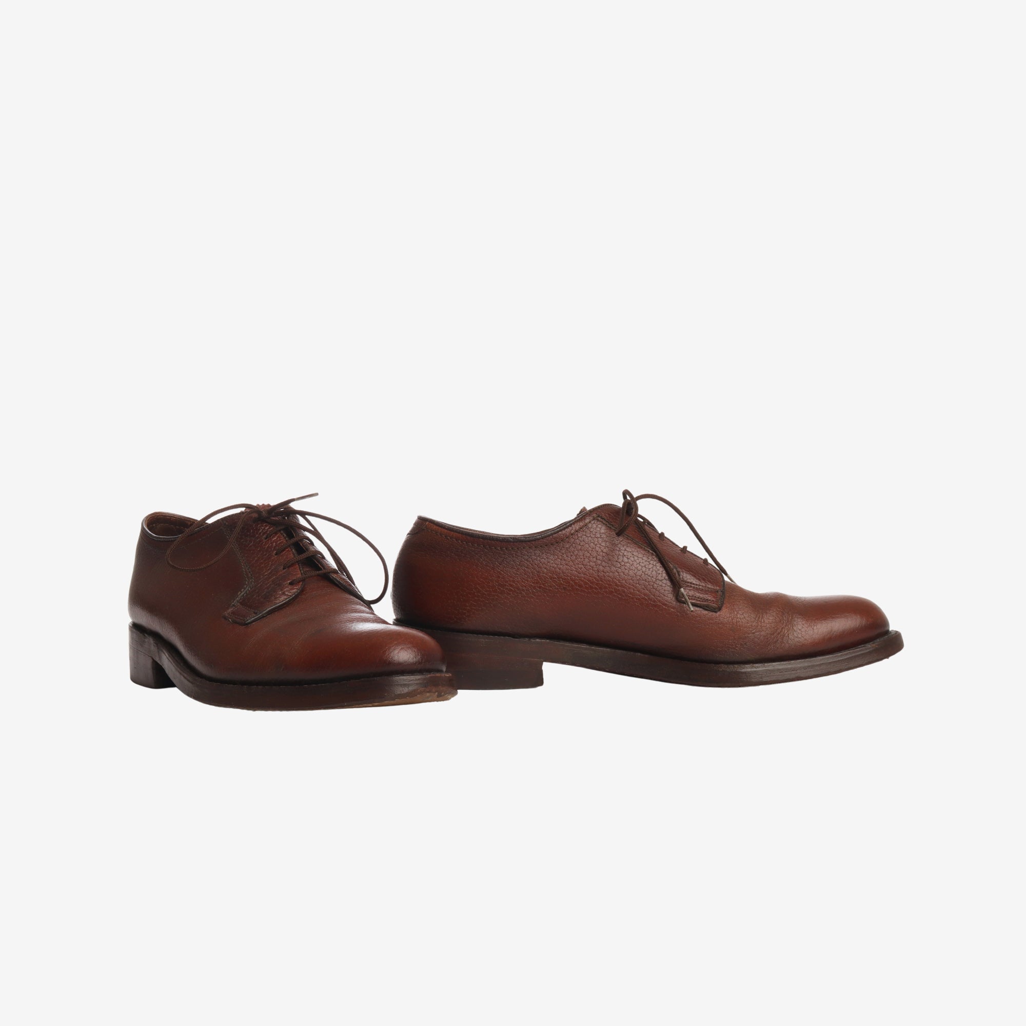 Grained Leather Plain Toe Blucher