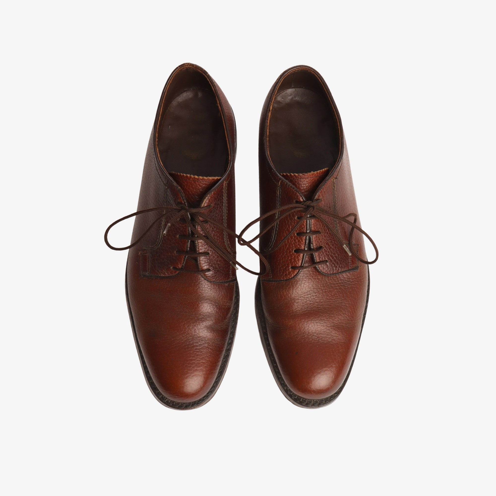 Grained Leather Plain Toe Blucher