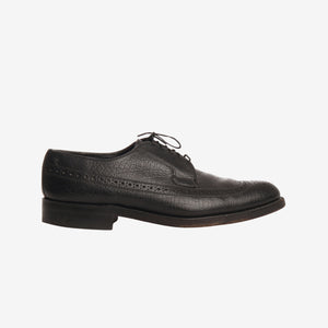 Grained Leather Wing Tip Brogue