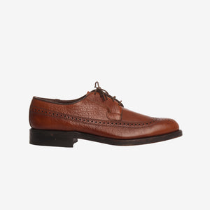 Grained Leather Wing Tip Brogue