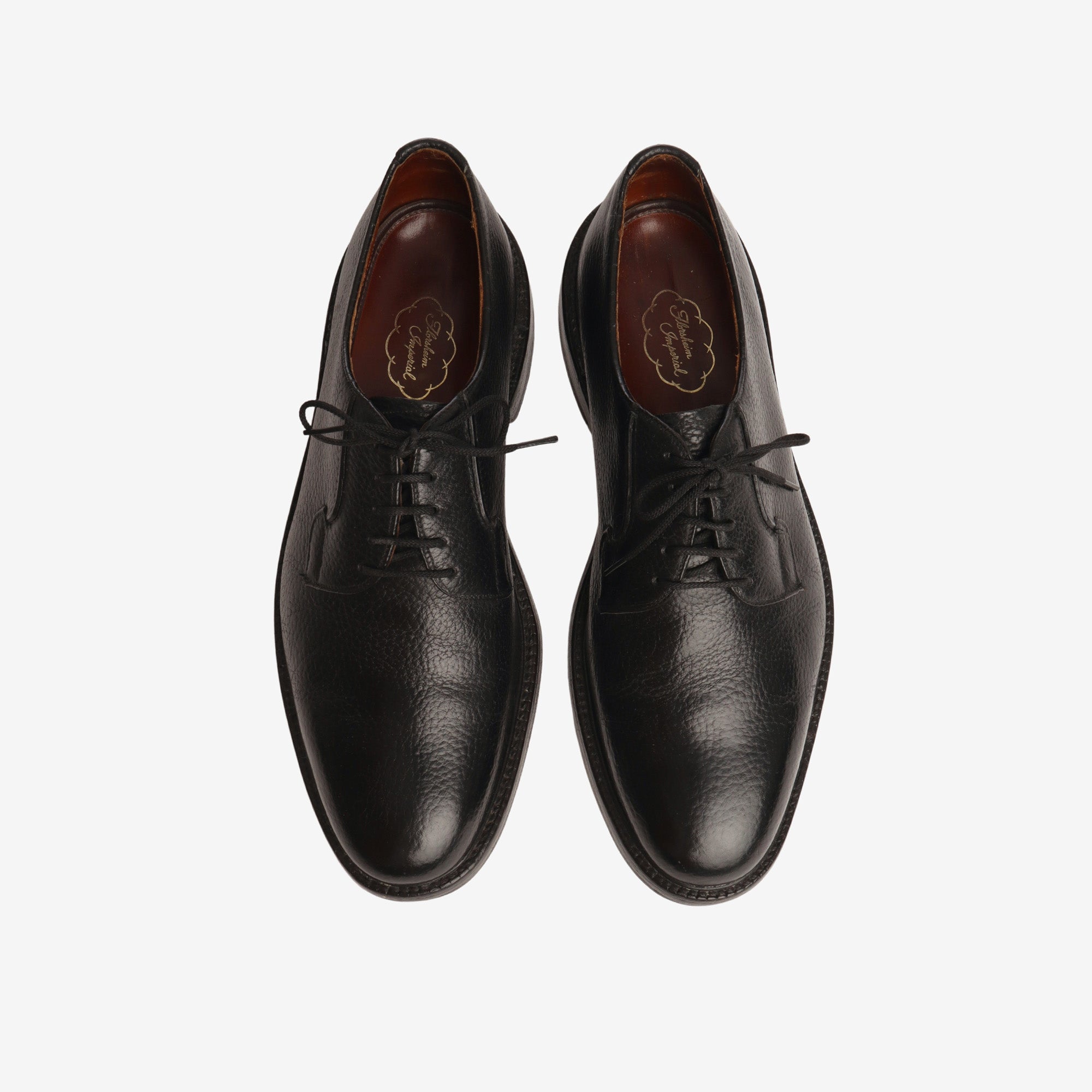 Grained Leather Plain Toe Blucher