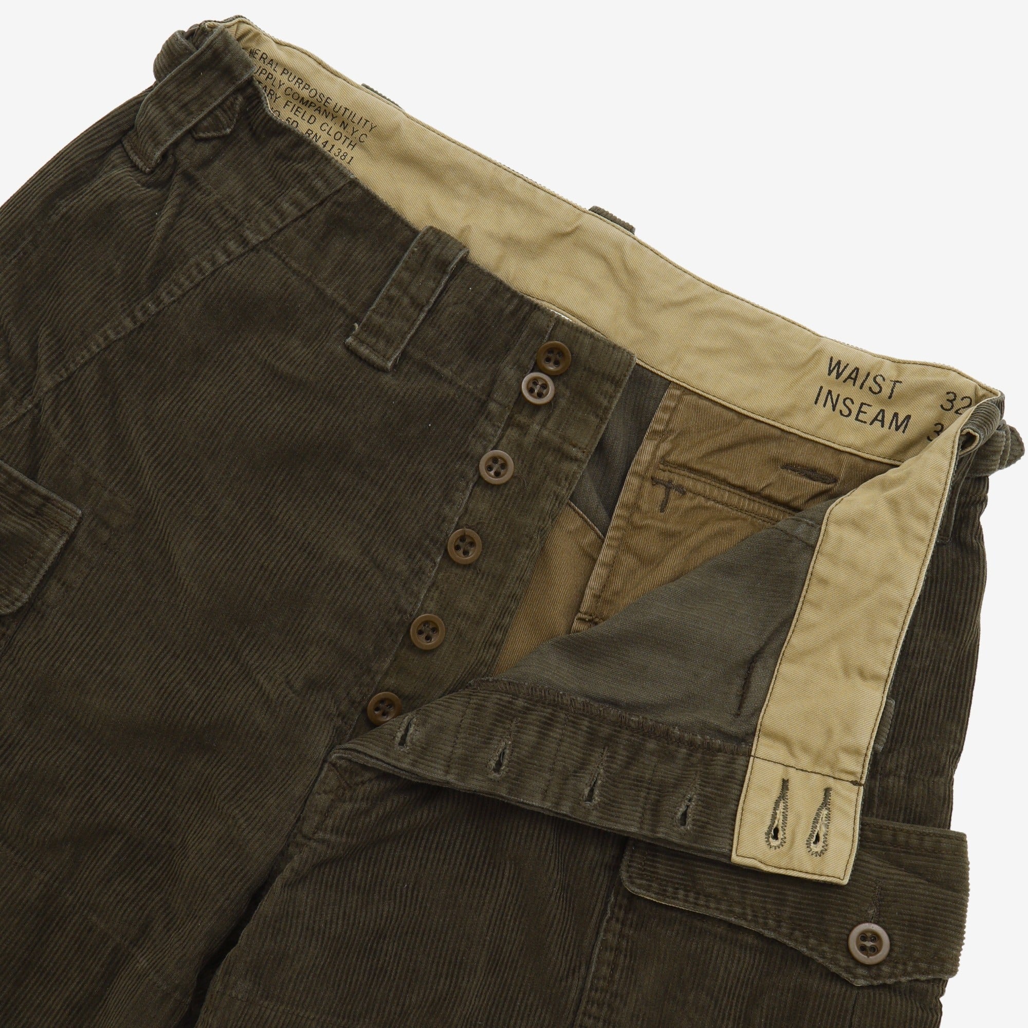 Corduroy Cargo Pants (32W x 26.5L)