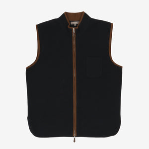 Leather Trimmed Cashmere Gilet