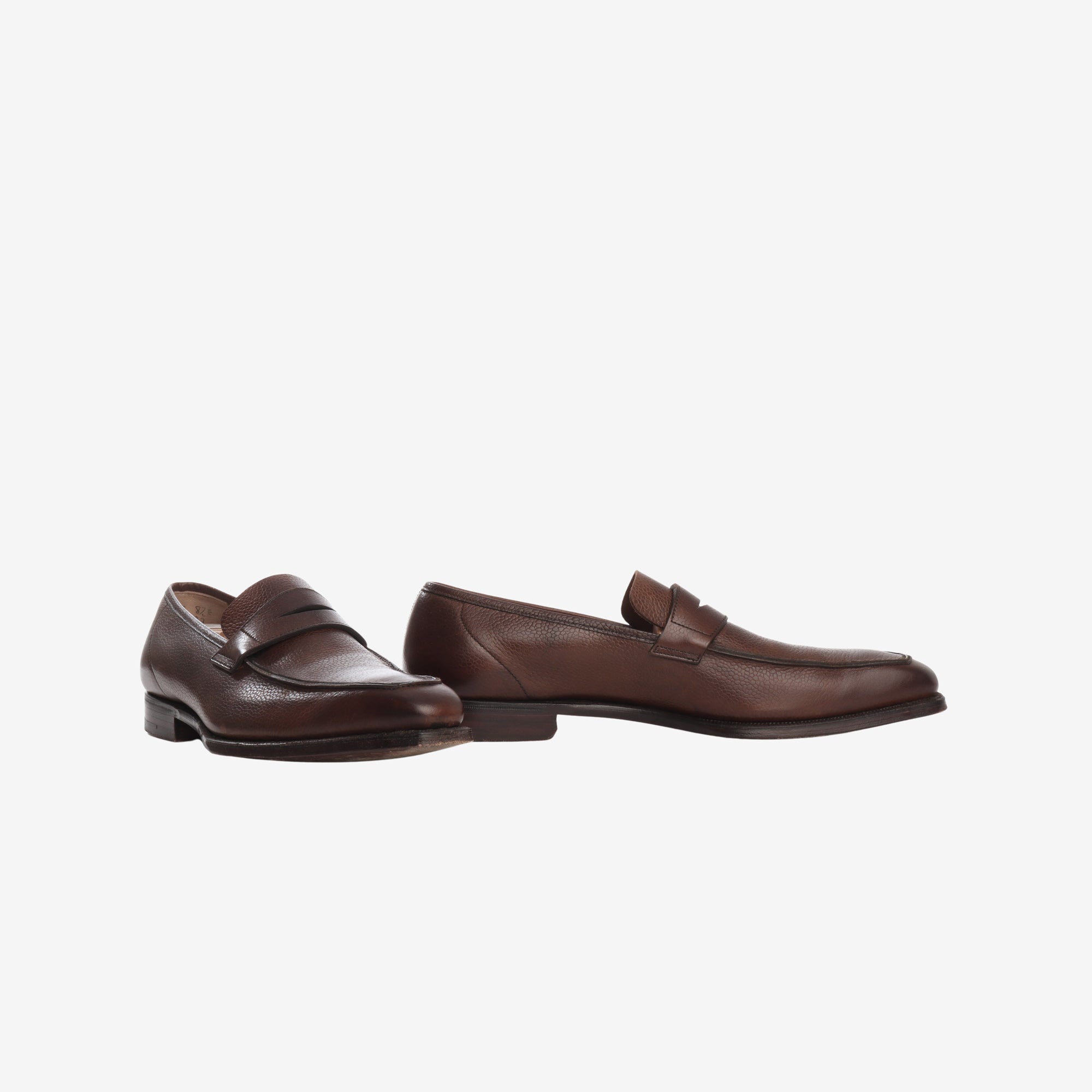 Grained Leather Penny Loafers + Trees