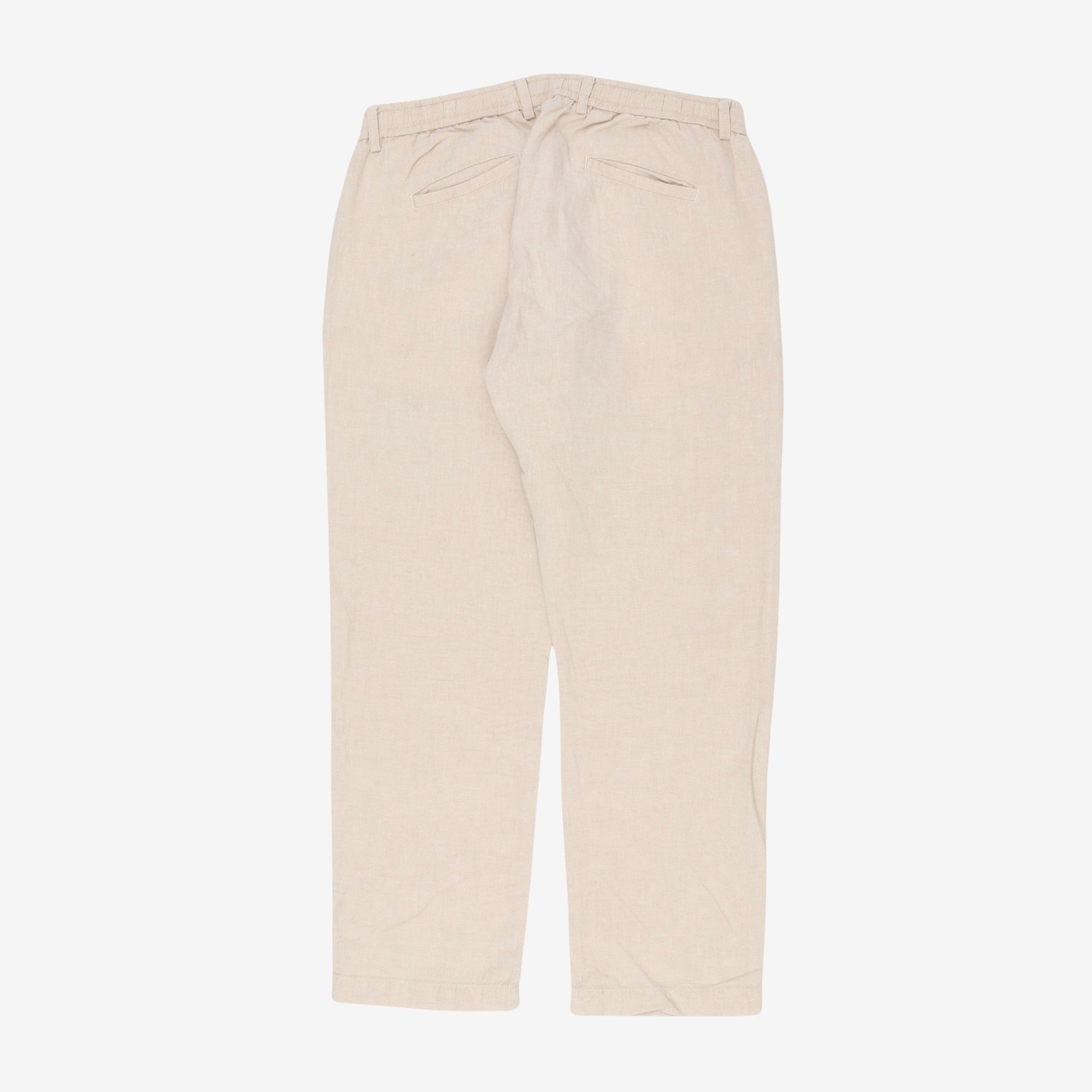 Linen Blend Drawstring Trousers