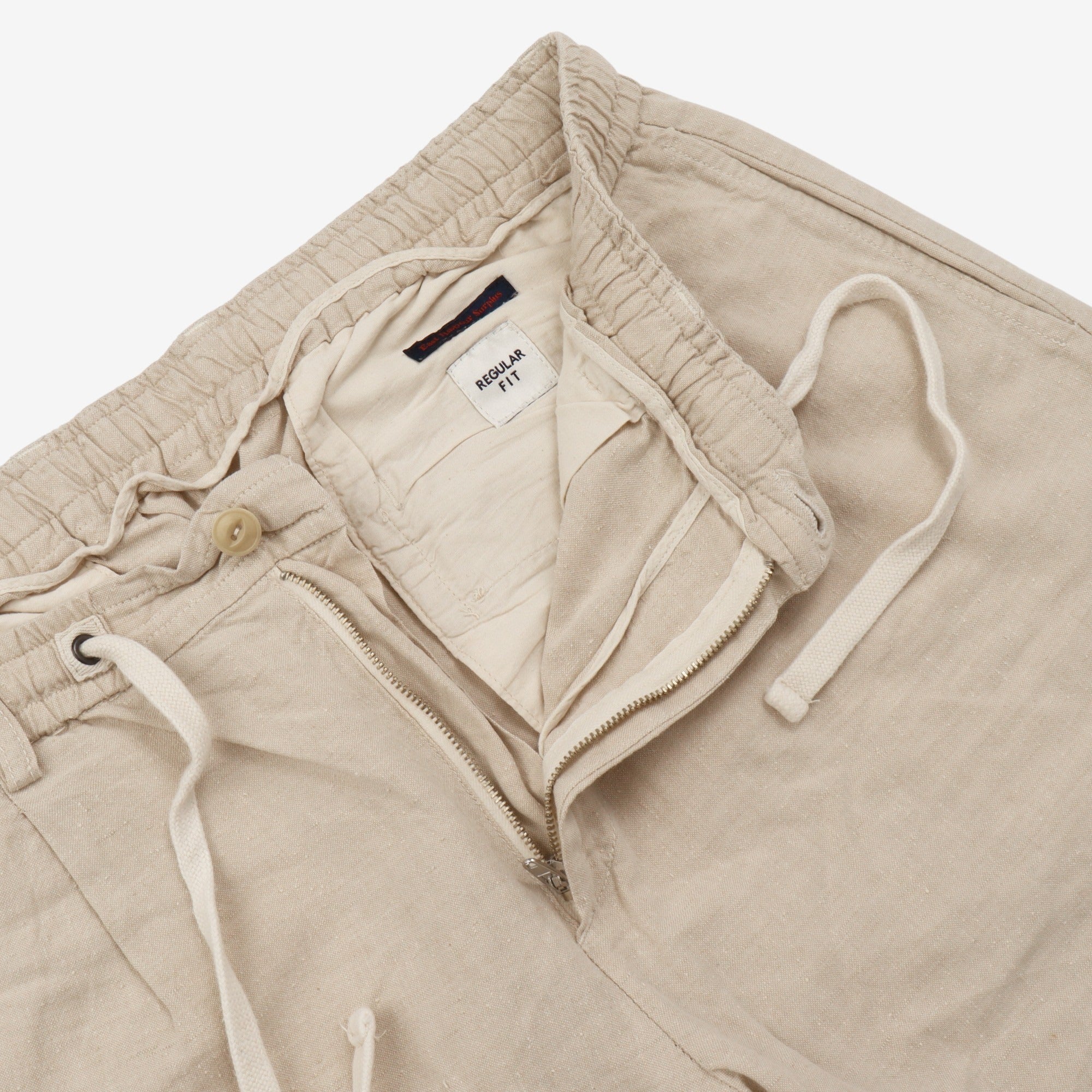 Linen Blend Drawstring Trousers