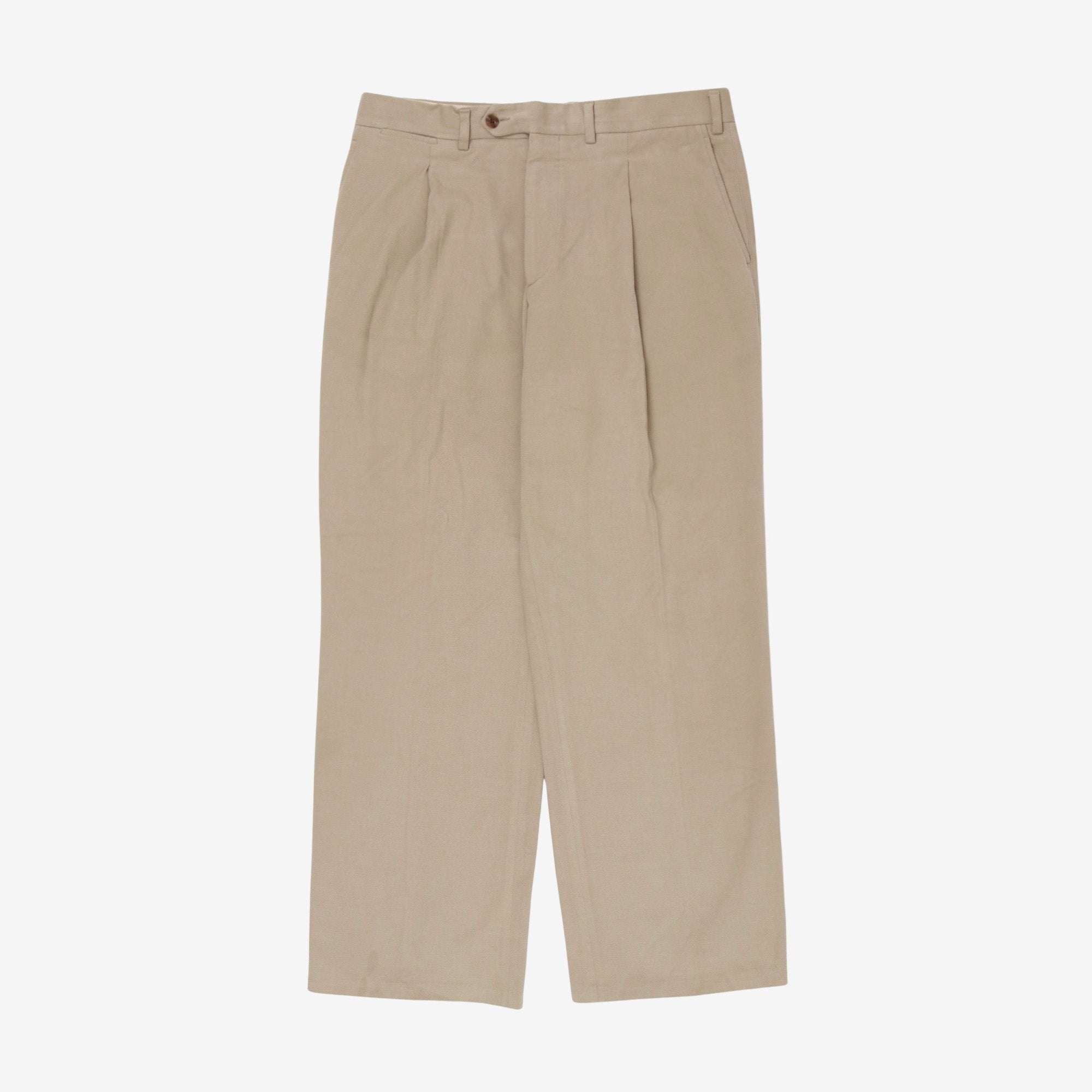 Cotton Twill Pleated Trouser