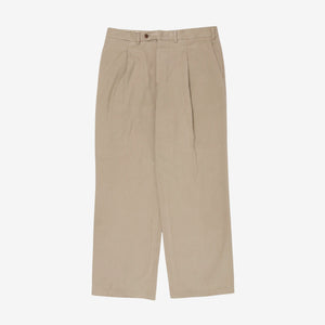 Cotton Twill Pleated Trouser