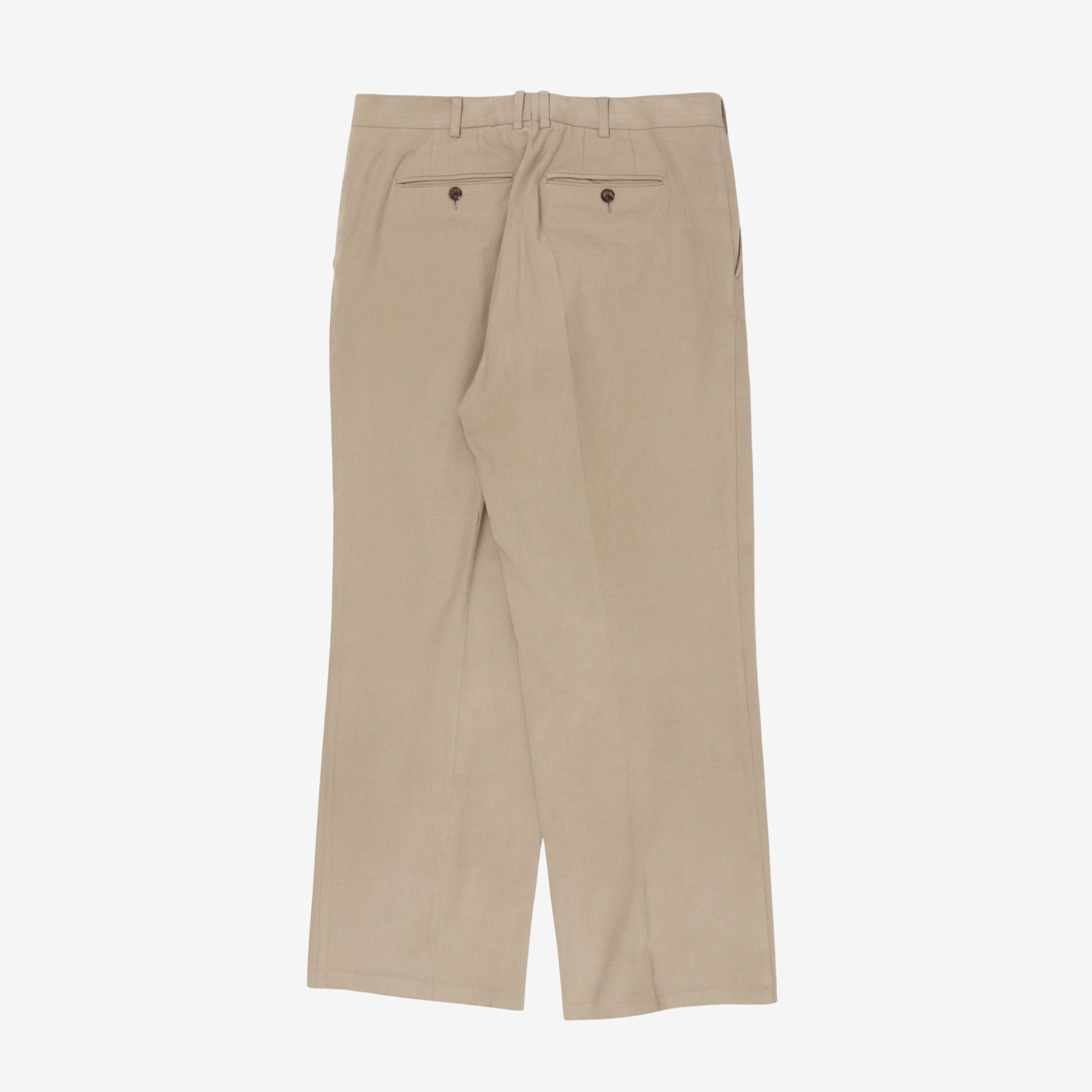 Cotton Twill Pleated Trouser