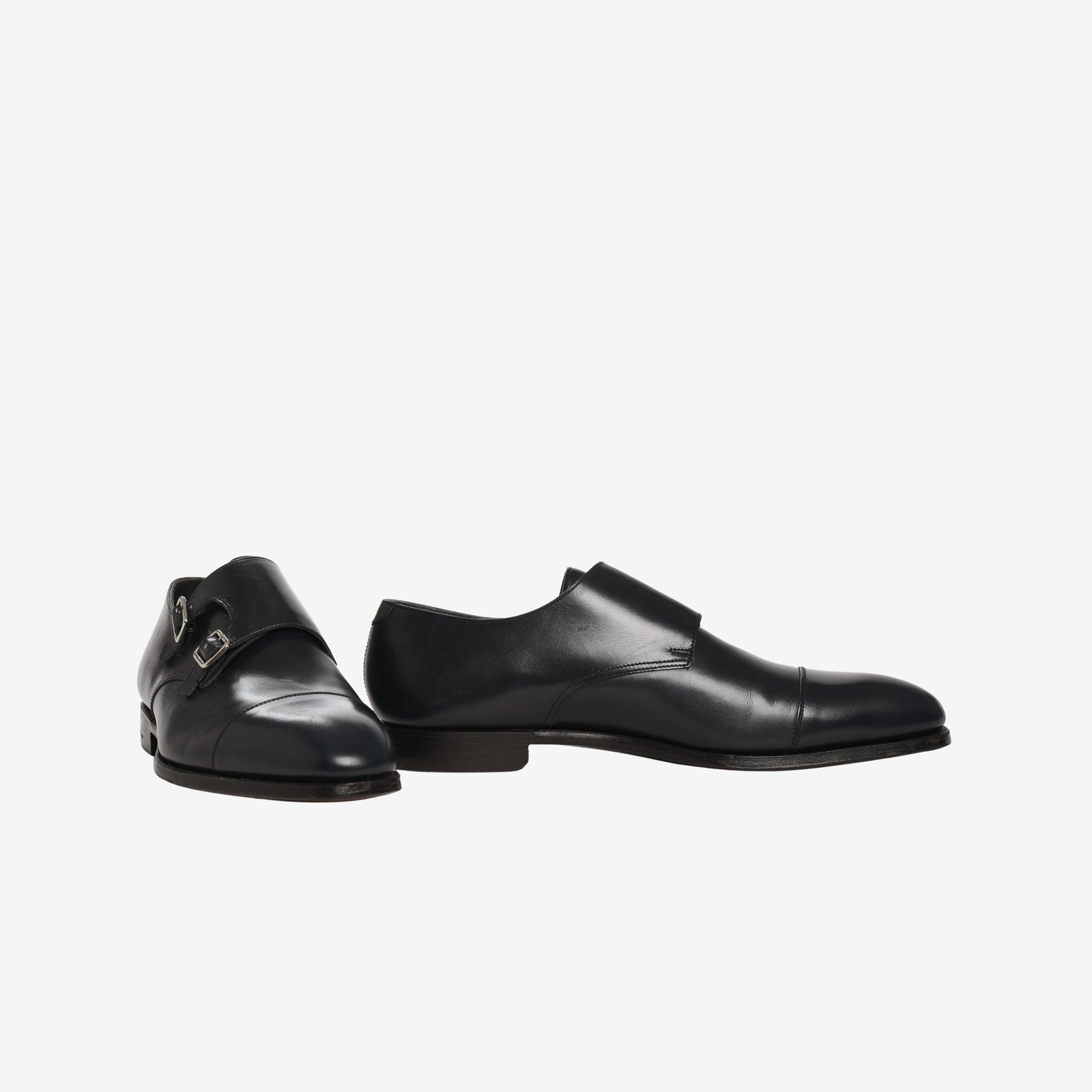 Thomas Cap-Toe Leather Monk-Strap Shoes