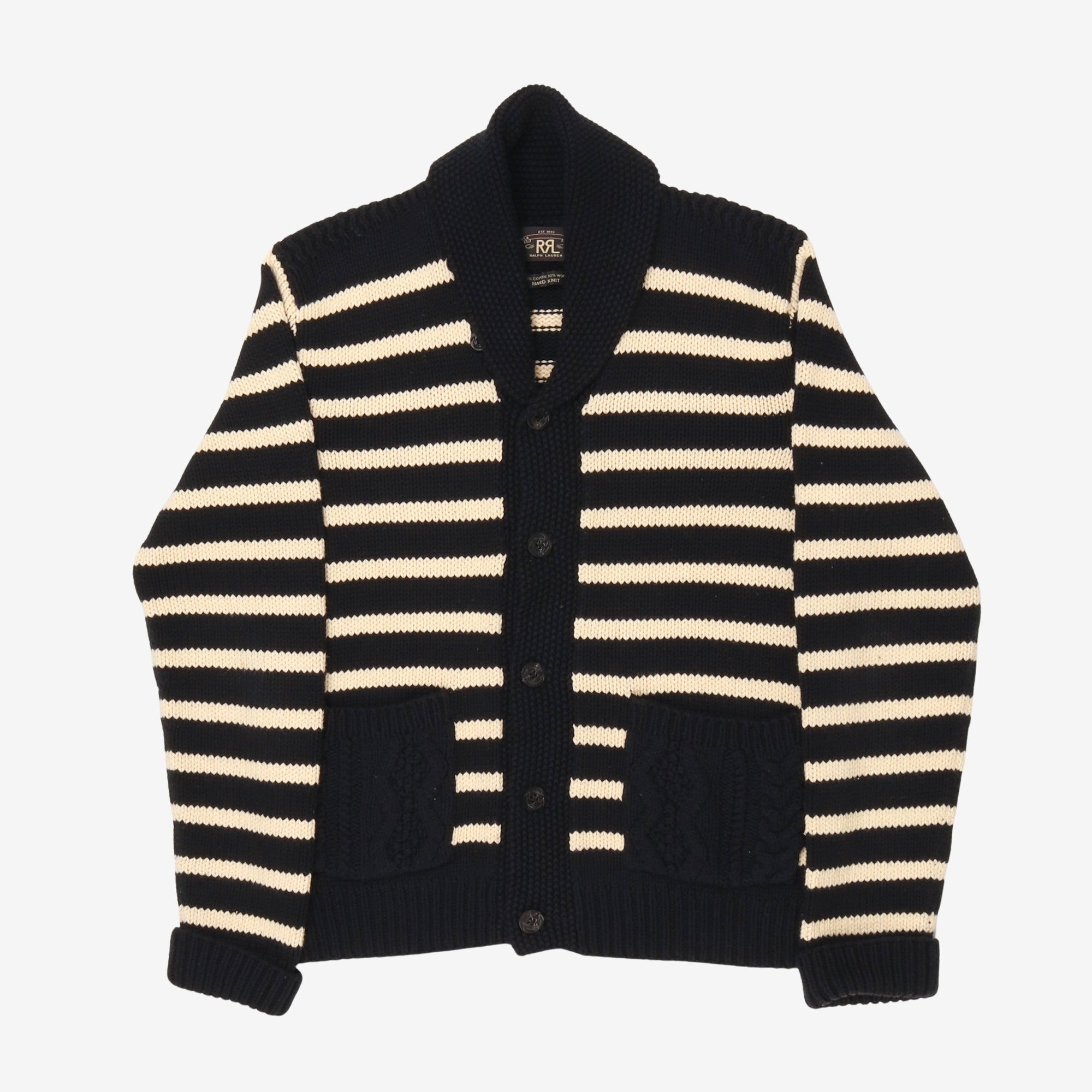 Stripe Shawl Collar Knitted Cardigan