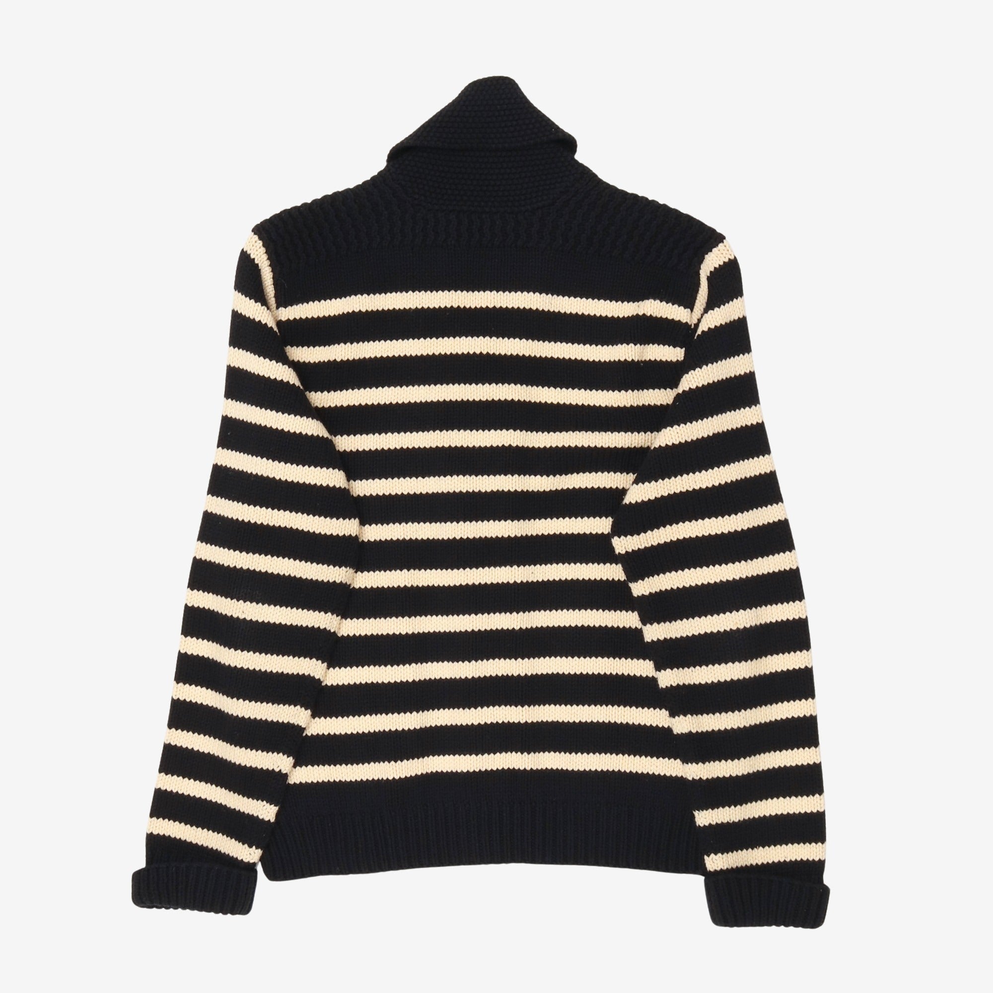 Stripe Shawl Collar Knitted Cardigan