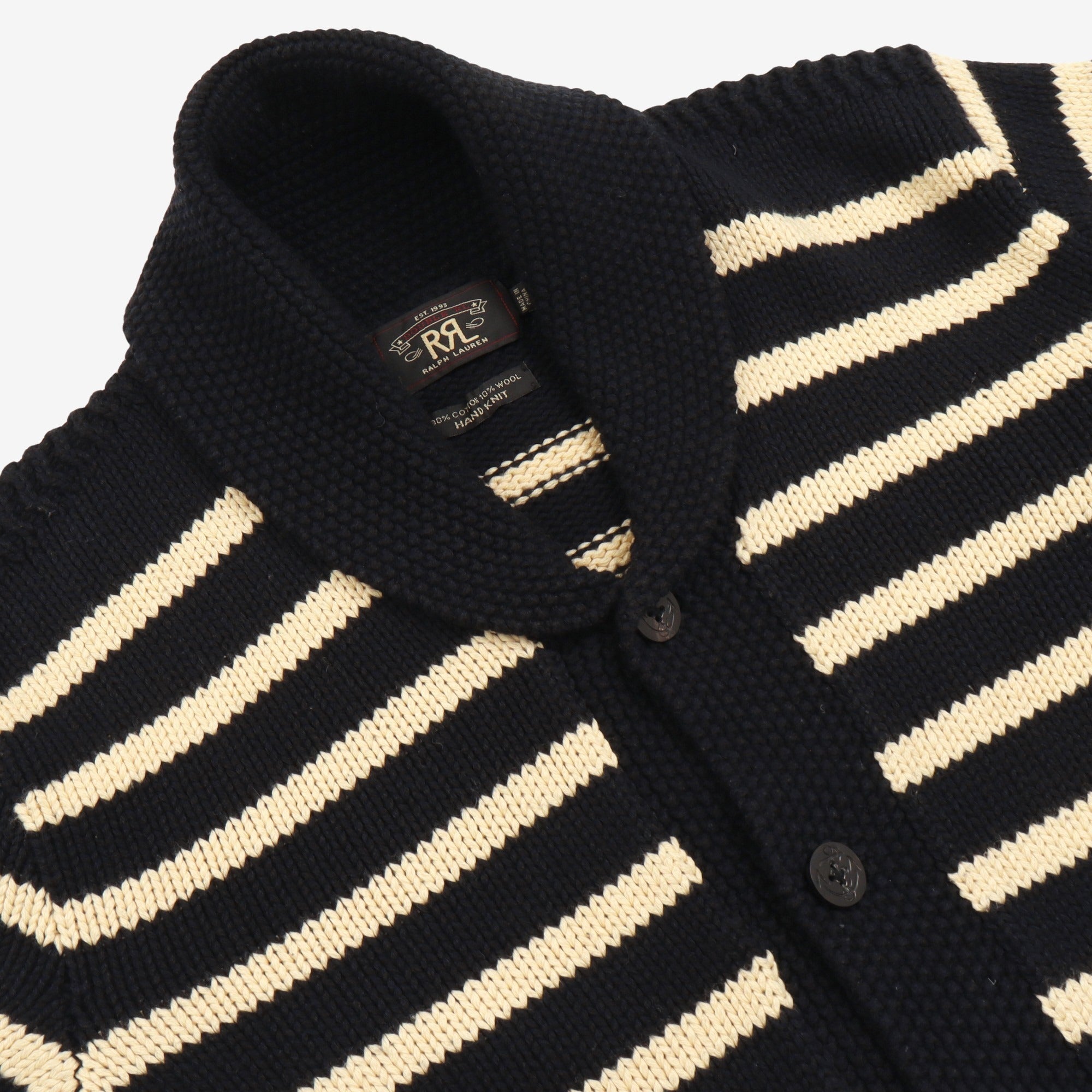 Stripe Shawl Collar Knitted Cardigan