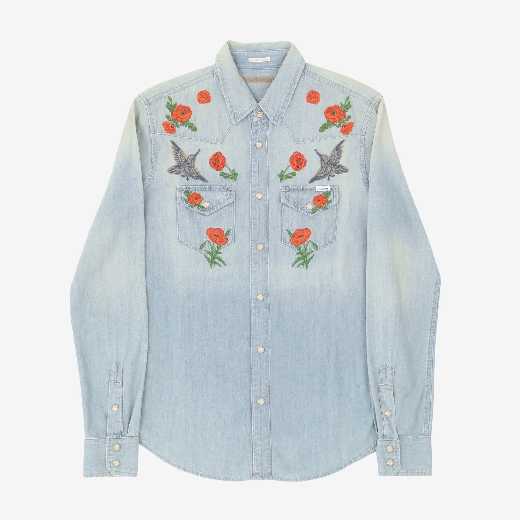 Embroidered Western Denim Shirt